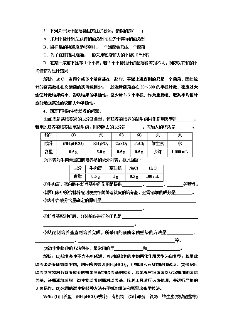 2020版高考新创新一轮复习生物通用版学案：选修1第2讲微生物的培养与应用03
