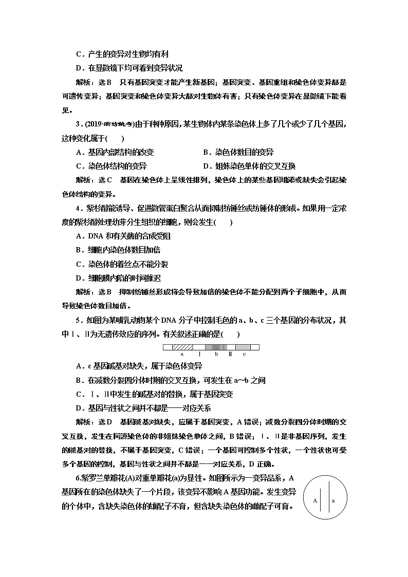 2020版高考新创新一轮复习生物新课改省份专用学案：模块二第三单元第2讲染色体变异02