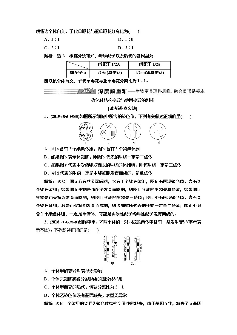 2020版高考新创新一轮复习生物新课改省份专用学案：模块二第三单元第2讲染色体变异03
