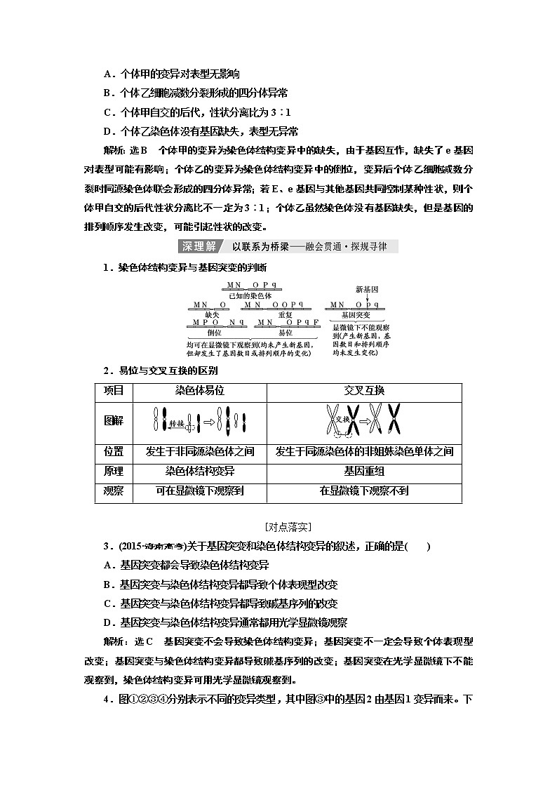 2020版高考一轮复习生物通用版学案：第七单元第二讲染色体变异与生物育种03