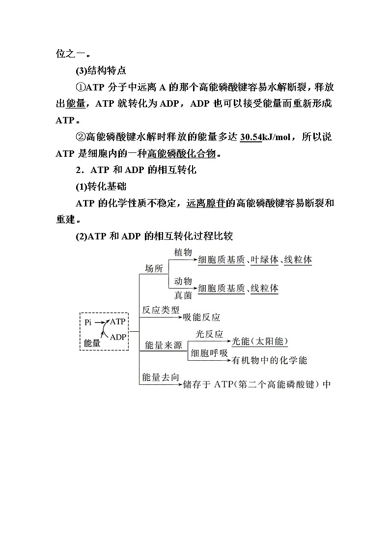 2020版《赢在微点》高考生物人教版一轮复习讲义：第三单元第02讲ATP与细胞呼吸第2页