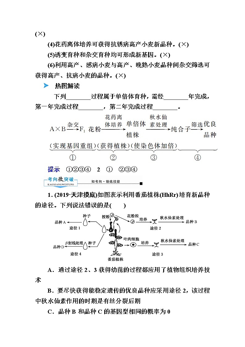 2020版《赢在微点》高考生物人教版一轮复习讲义：第七单元第03讲从杂交育种到基因工程03