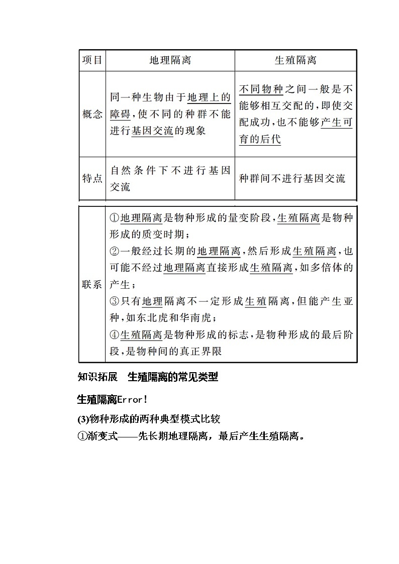 2020版《赢在微点》高考生物人教版一轮复习讲义：第七单元第04讲现代生物进化理论03