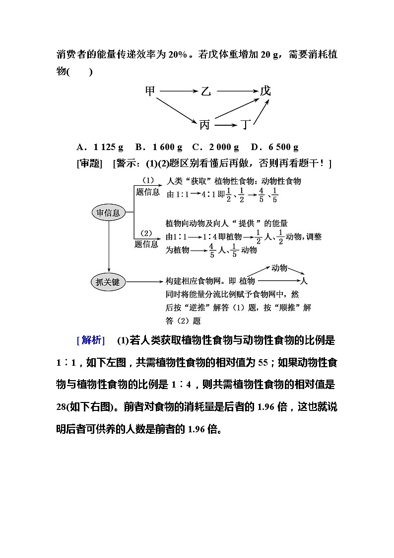 2020版《赢在微点》高考生物人教版一轮复习讲义：第九单元核心素养微专题9-3能量流动计算的主要题型03