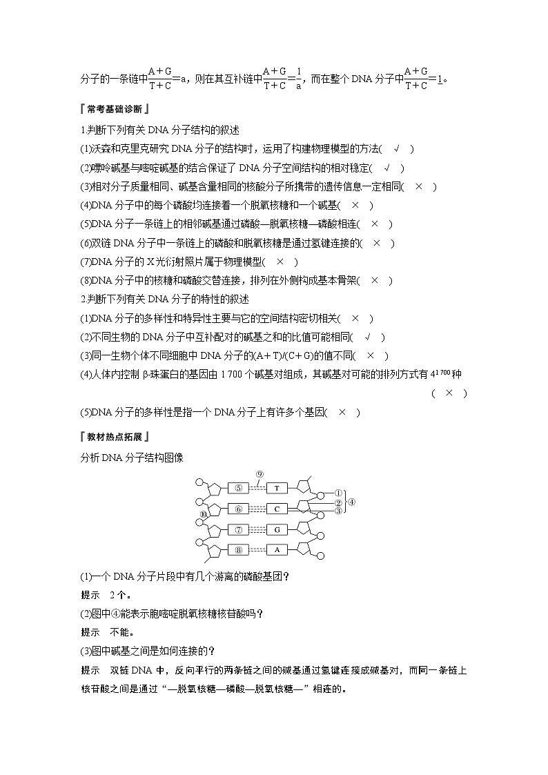 2020版高考生物苏教版一轮复习讲义：第六单元第19讲DNA分子的结构、复制及基因的本质第2页