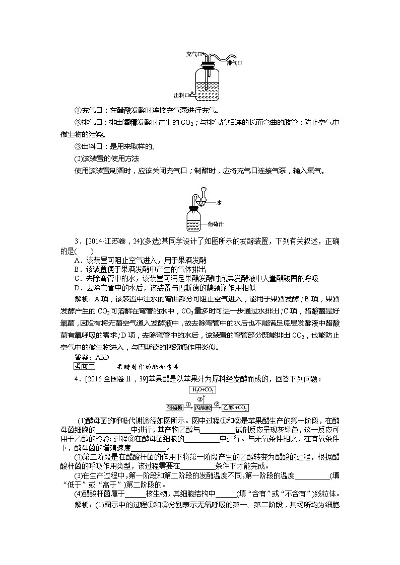 2020版《全程复习方略》高考生物一轮复习课堂互动探究案2传统发酵技术应用 学案03