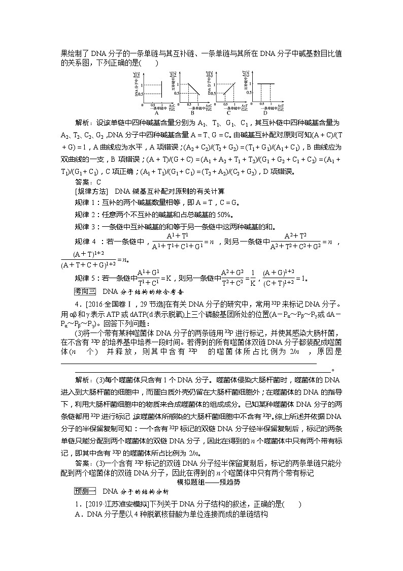 2020版《全程复习方略》高考生物一轮复习课堂互动探究案2DNA分子的结构、复制及基因是有遗传效应的DNA片段 学案03