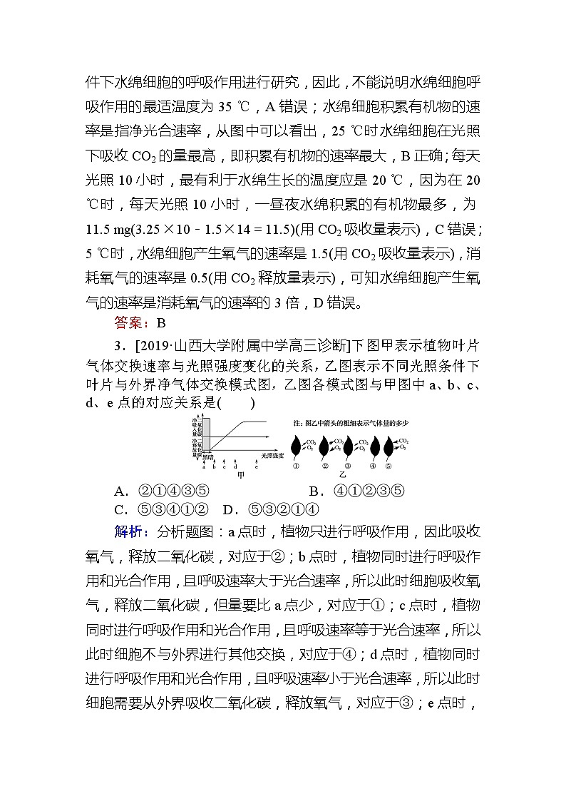 2020版《全程复习方略》高考生物一轮复习课后定时检测案11能量之源——光与光合作用（二）02