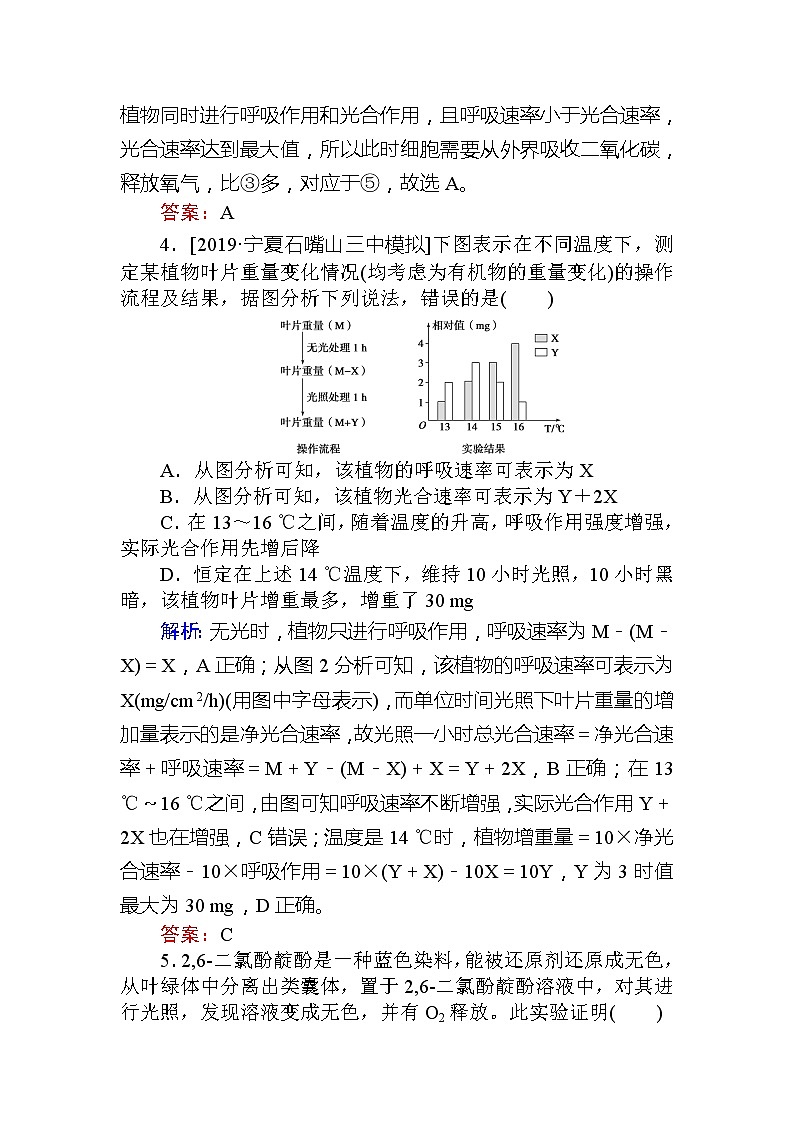 2020版《全程复习方略》高考生物一轮复习课后定时检测案11能量之源——光与光合作用（二）03