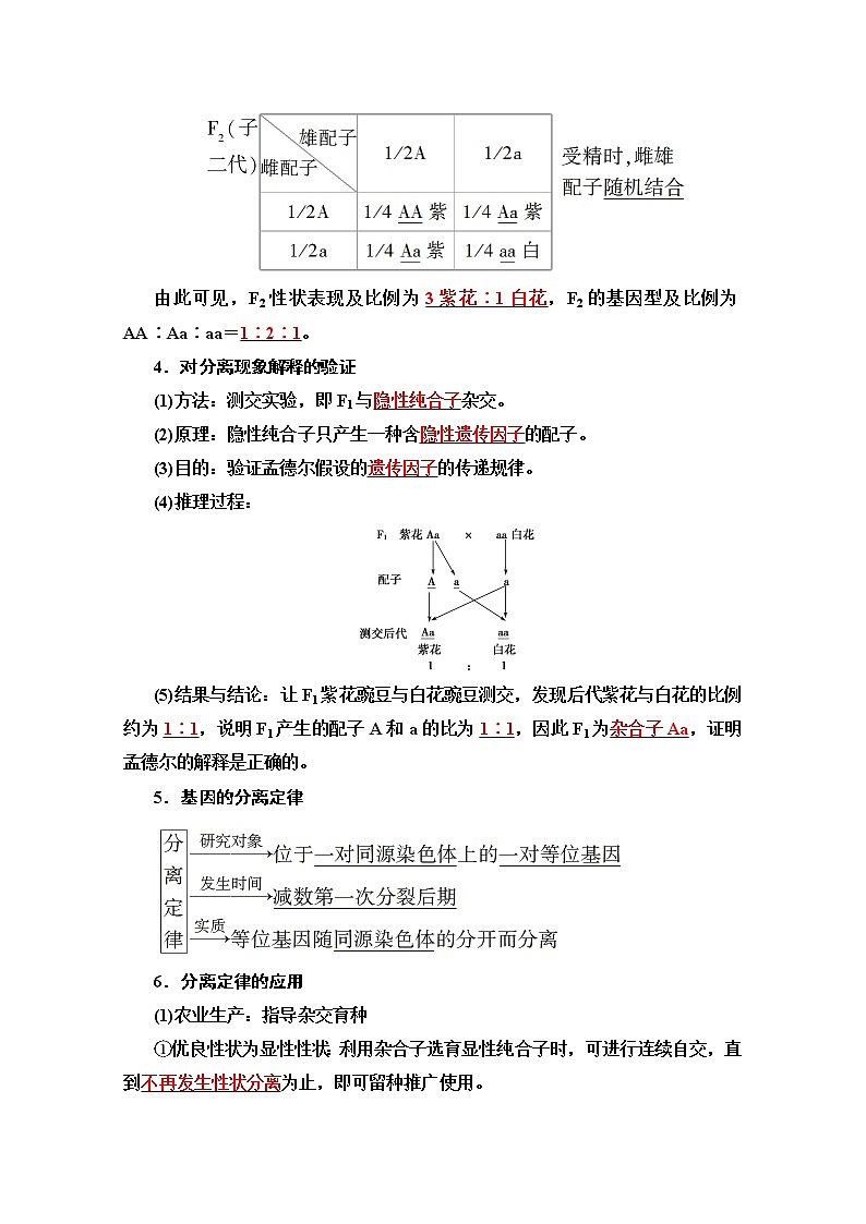 2020版新一线高考生物（苏教版）一轮复习教学案：必修2第5单元第1讲　孟德尔的豌豆杂交实验（一）03
