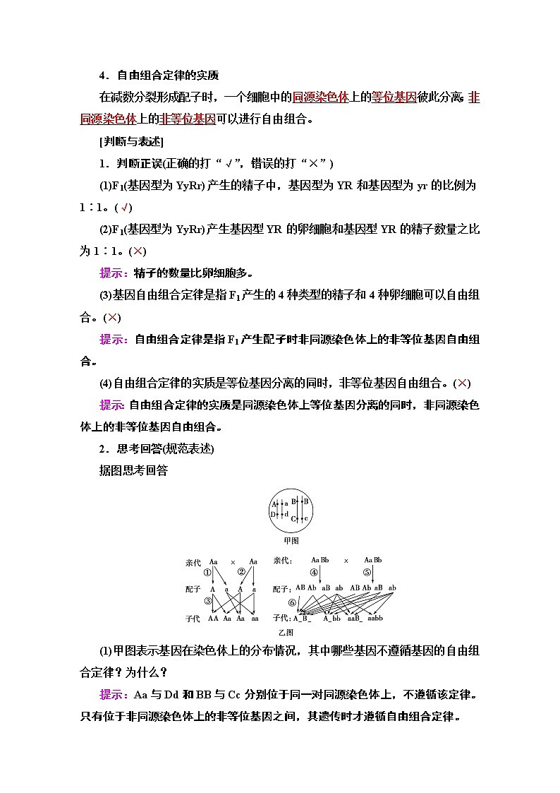 2020版新一线高考生物（苏教版）一轮复习教学案：必修2第5单元第2讲　孟德尔的豌豆杂交实验（二）03