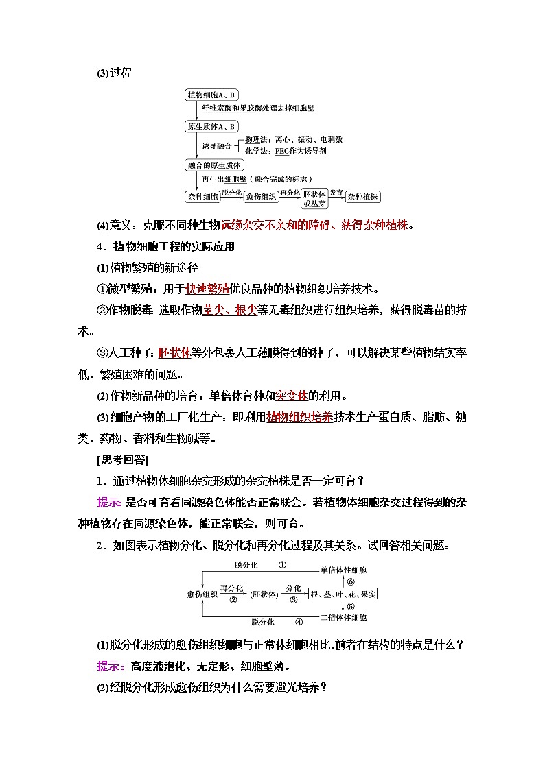2020版新一线高考生物（苏教版）一轮复习教学案：选修3第2讲　细胞工程第2页