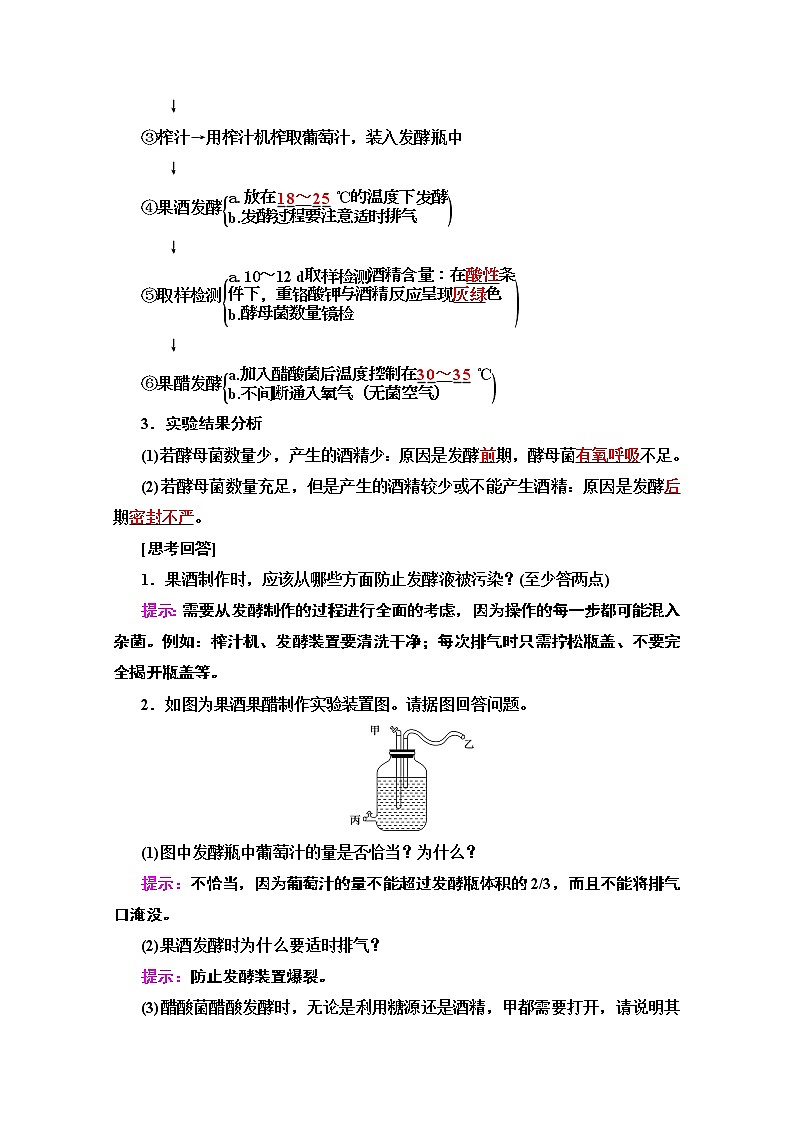 2020版新一线高考生物（苏教版）一轮复习教学案：选修1第2讲　发酵技术实践02