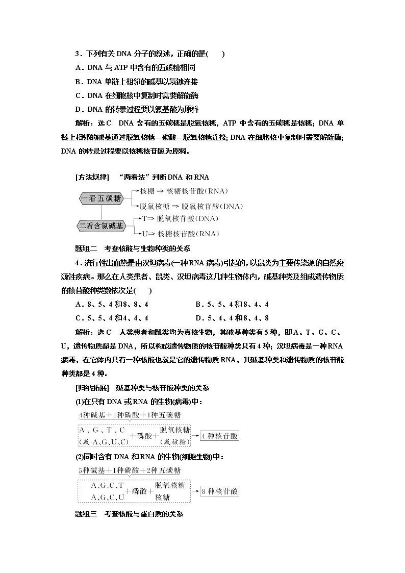 2020版一轮复习生物江苏专版必修1学案：第一单元第4讲　核酸、糖类和脂质03