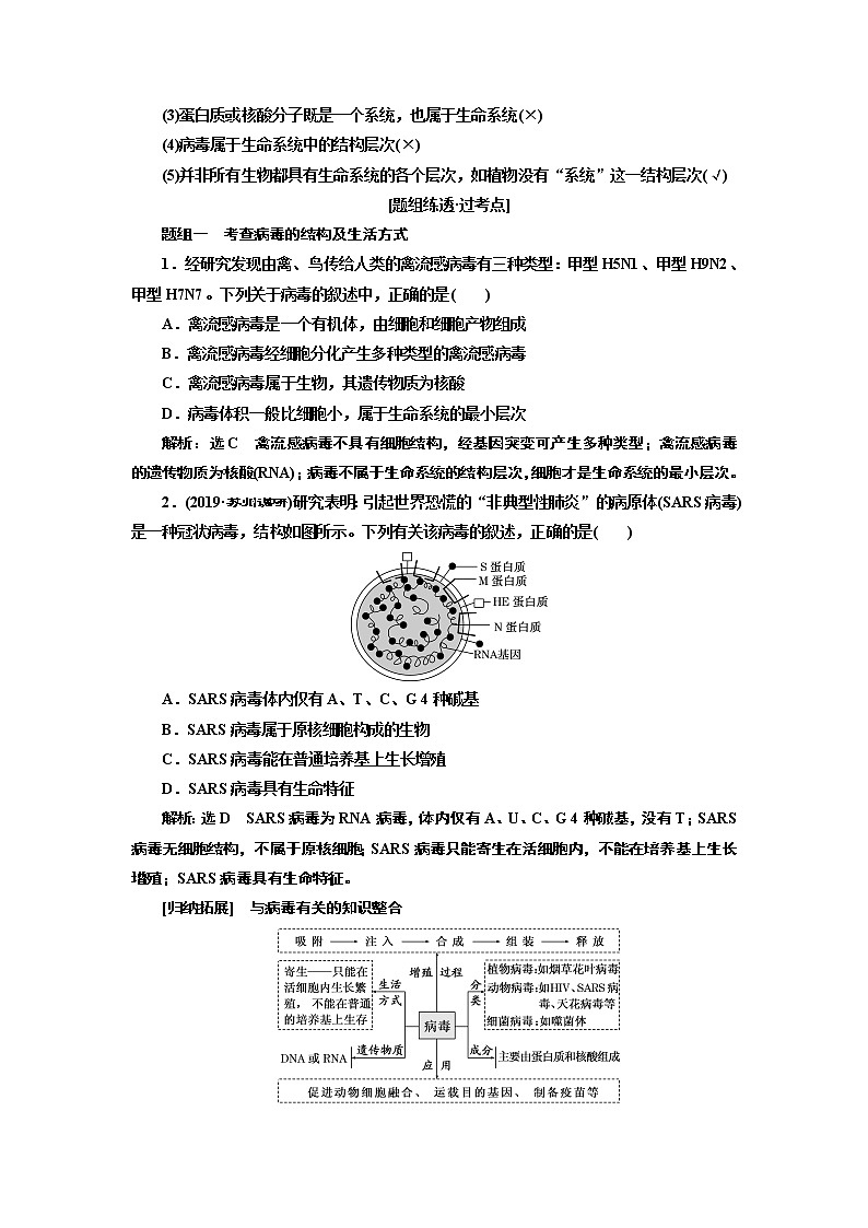 2020版一轮复习生物江苏专版必修1学案：第一单元第1讲　走近细胞第2页