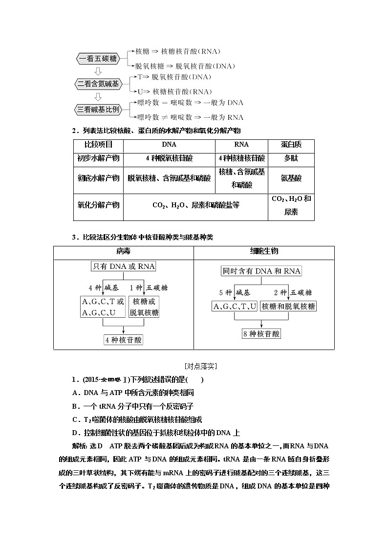 2020版一轮复习生物新课改省份专用学案：第一单元第四讲核酸、糖类与脂质03