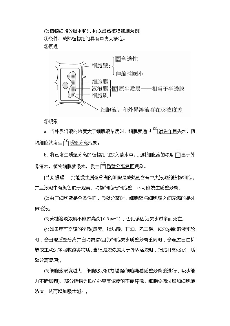 2020年高考生物一轮复习（创新版）文档：必修1第2单元细胞的结构和物质的输入输出第7讲 学案02