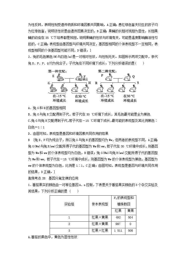 2021高考生物新人教版一轮复习高频考点：遗传、变异和进化 学案02