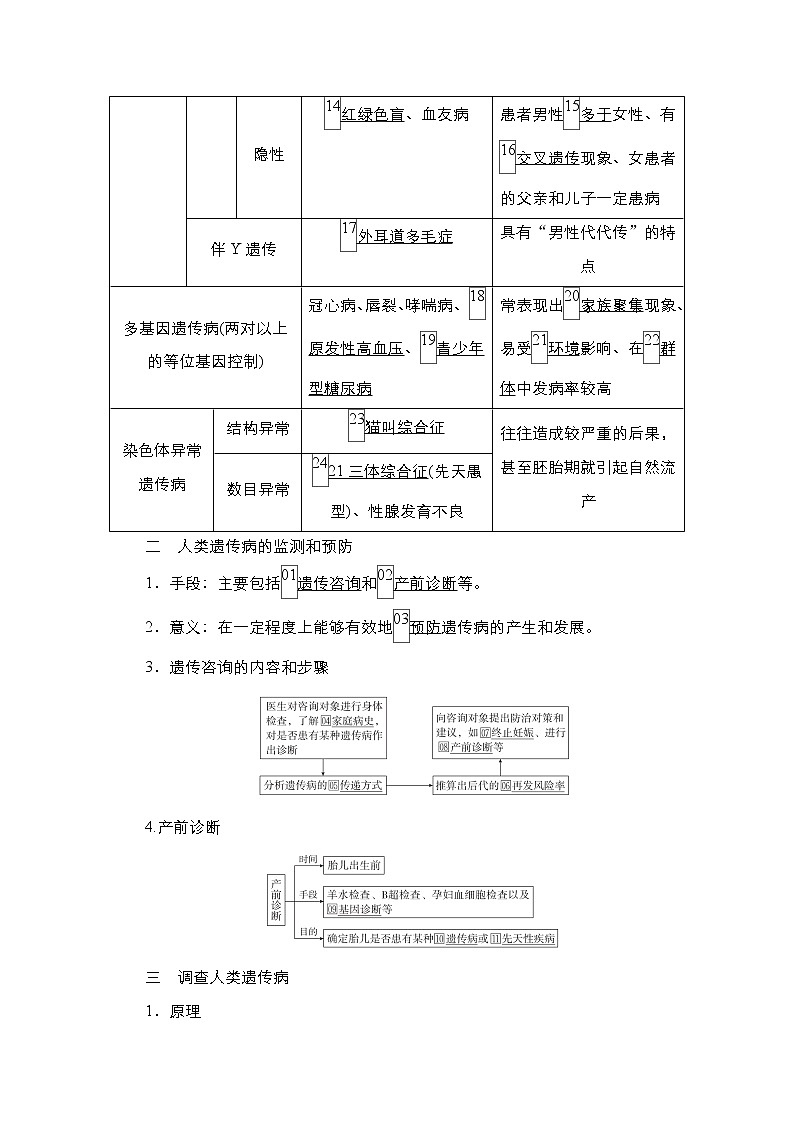 2021高三统考人教生物一轮（经典版）学案：必修2第5单元　第18讲　人类遗传病第3页