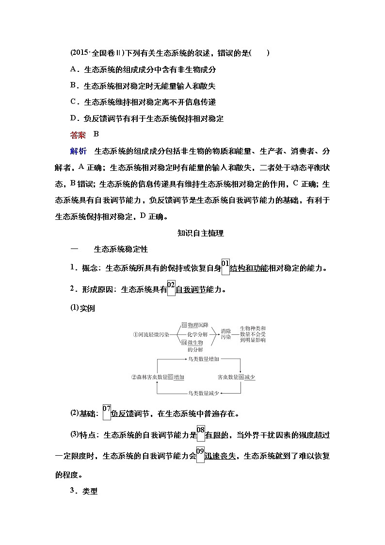 2021高三统考人教生物一轮（经典版）学案：必修3第9单元第34讲　生态系统的稳定性和生态环境的保护第2页