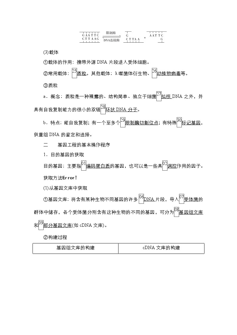 2021高三统考人教生物一轮（经典版）学案：选修3第10单元　第35讲　基因工程第3页