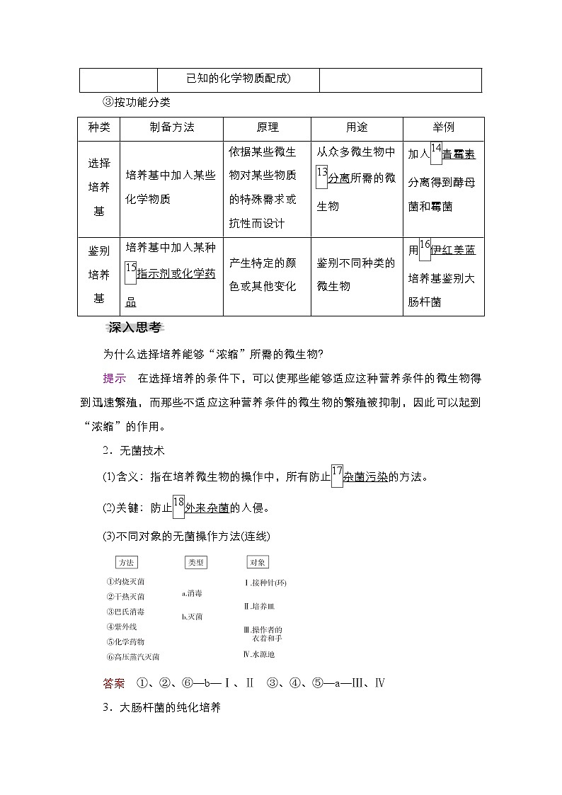 2021高三统考人教生物一轮（经典版）学案：选修1第11单元　第40讲　微生物的培养与应用第2页