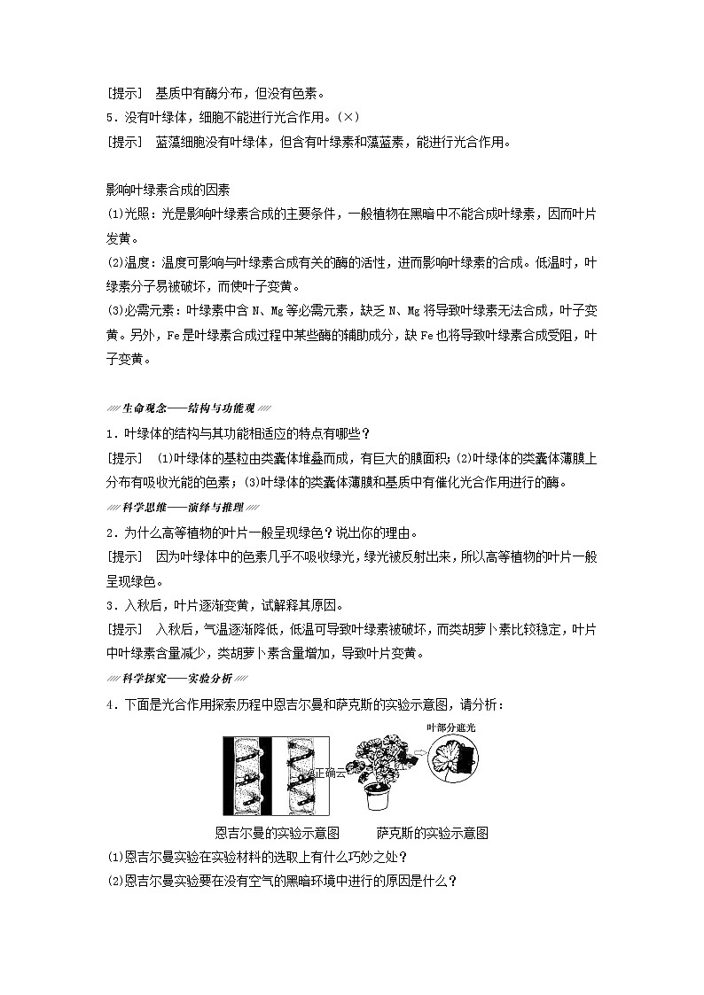 2021届高考生物苏教版一轮复习学案：第3单元细胞的能量供应和利用第2讲光合作用（Ⅰ）03