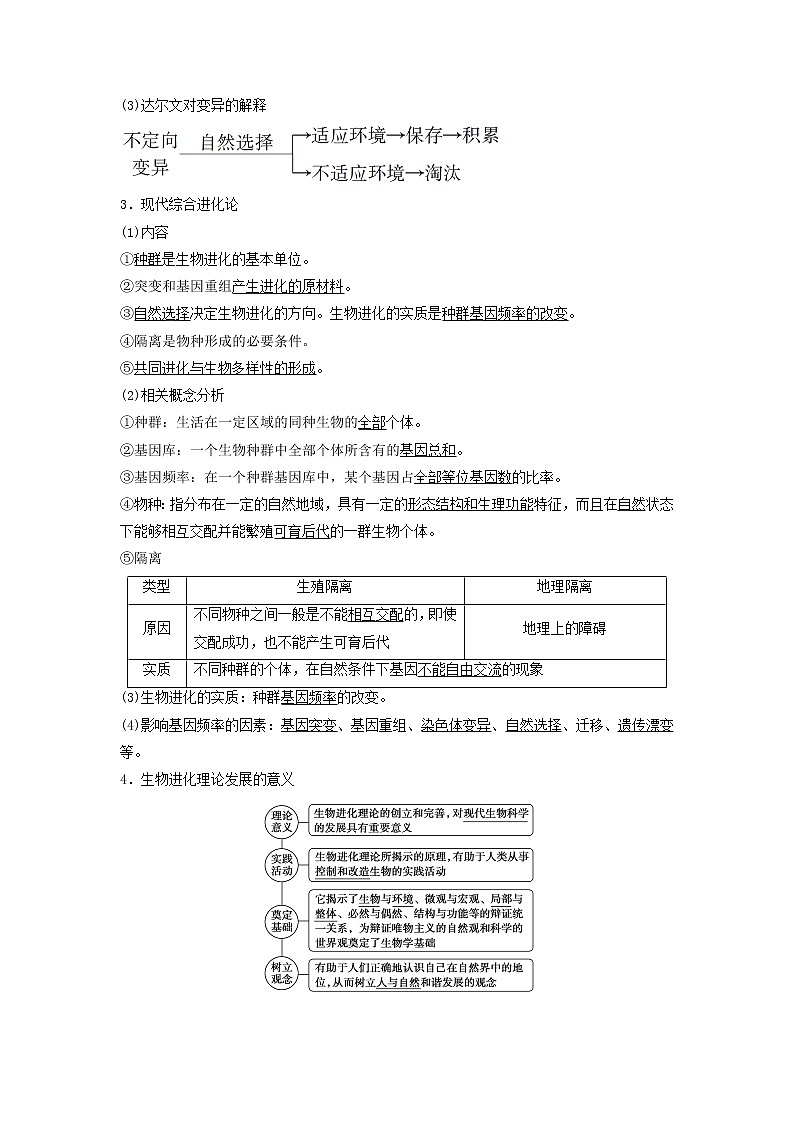2021届高考生物苏教版一轮复习学案：第7单元生物的变异、育种与进化第4讲现代生物进化理论02