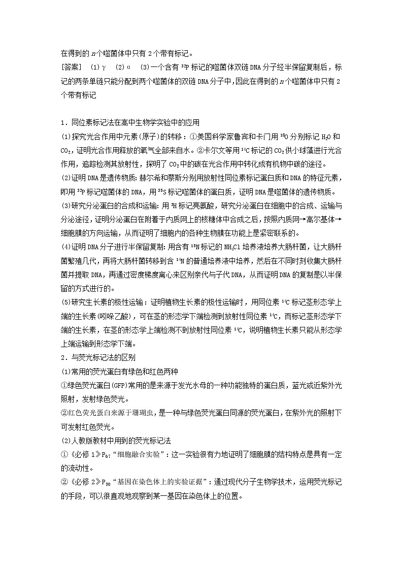 2021届高考生物苏教版一轮复习学案：第6单元遗传的分子基础素养加强课6同位素标记法及其应用第2页