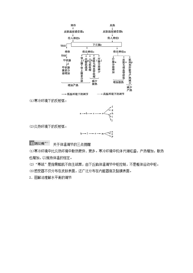 2021届高考生物苏教版一轮复习学案：第8单元生物个体的稳态第2讲体温调节、水和无机盐调节、血糖调节第3页