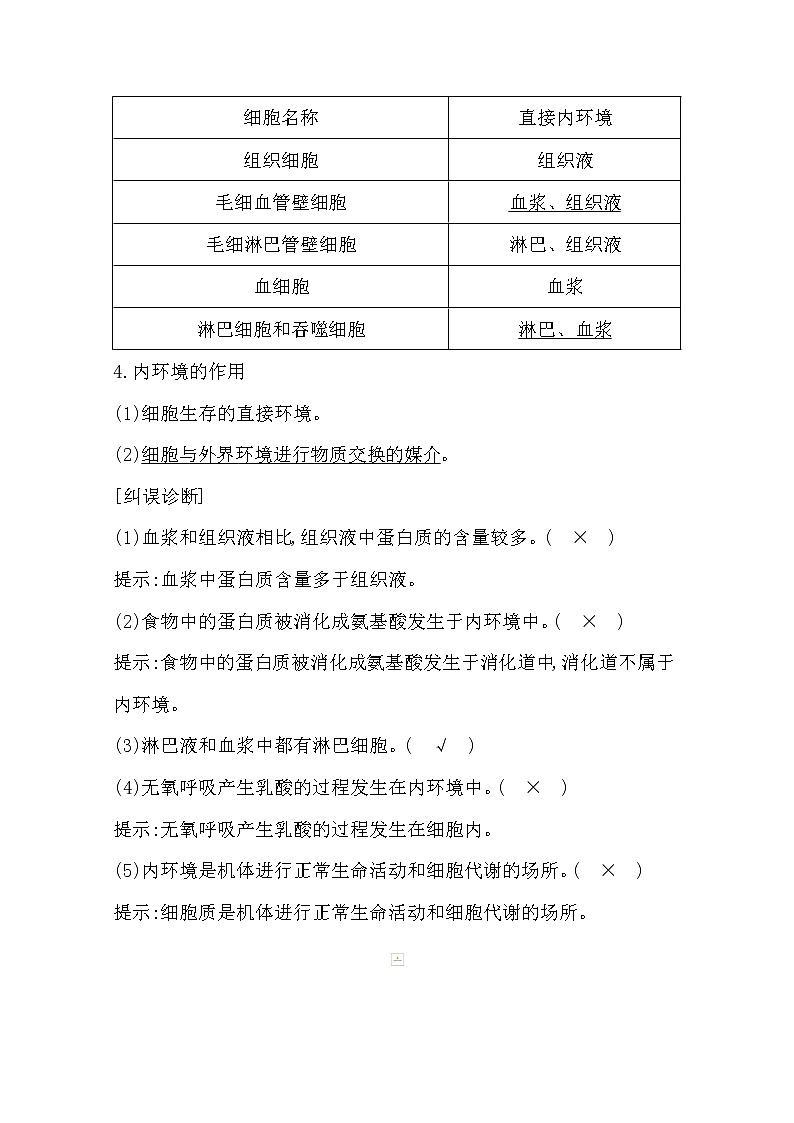 2021高考生物人教版一轮教师用书第八单元第25讲　人体的内环境与稳态第2页