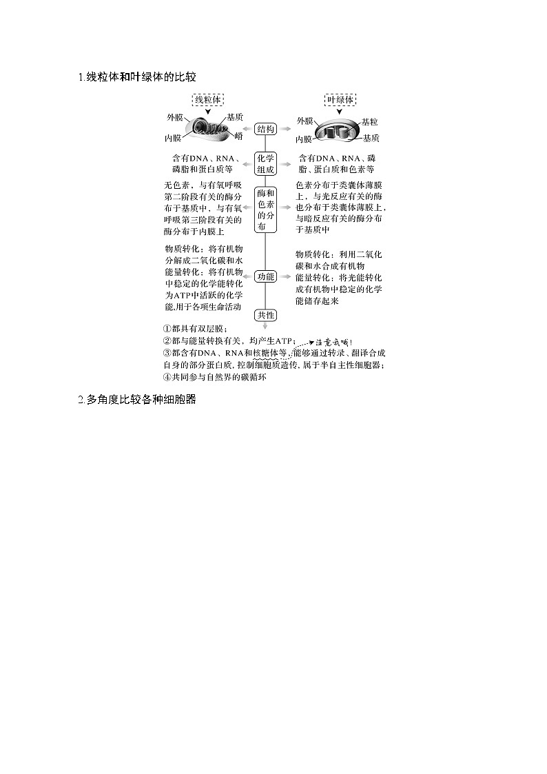 2021版高考生物突破大一轮新高考人教版讲义：第二单元第5讲细胞器与生物膜系统03