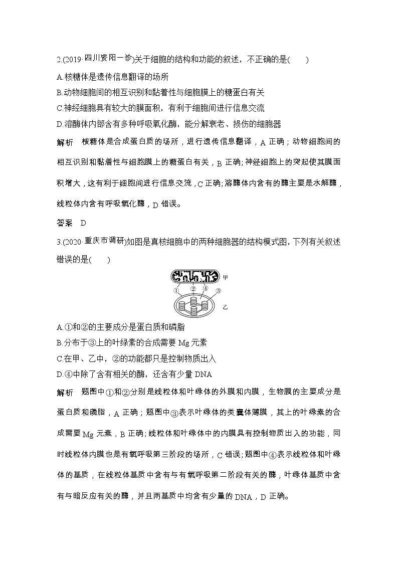 2021版高考生物突破大一轮新高考人教版讲义：第二单元亮剑高考2细胞的结构与功能第2页