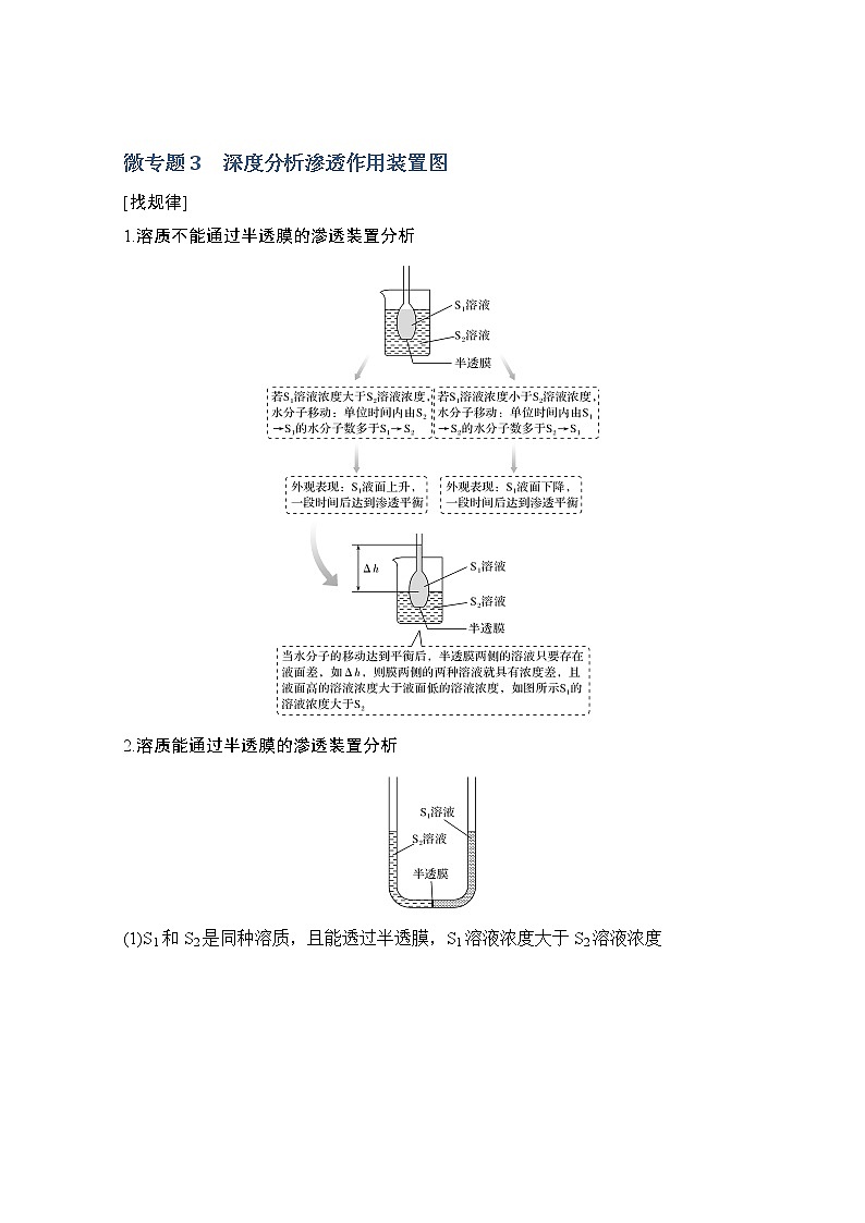 2021版高考生物突破大一轮新高考人教版讲义：第二单元微专题3深度分析渗透作用装置图第1页