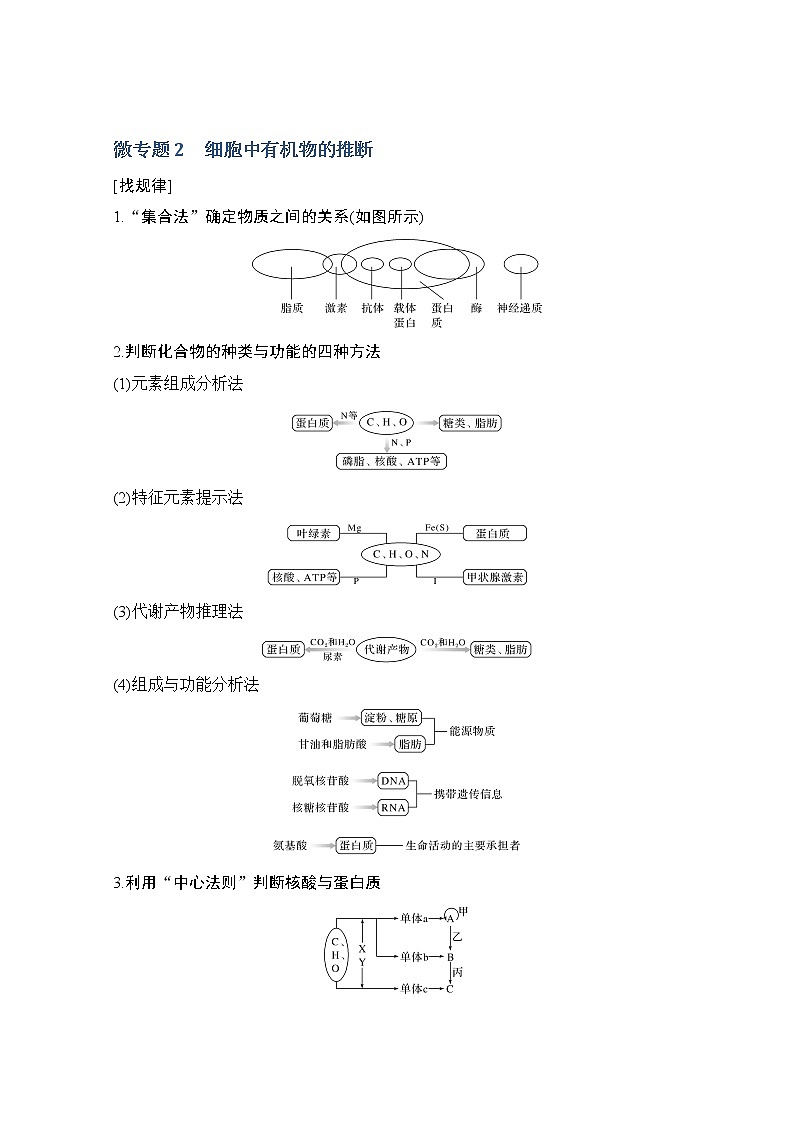2021版高考生物突破大一轮新高考人教版讲义：第一单元微专题2细胞中有机物的推断01