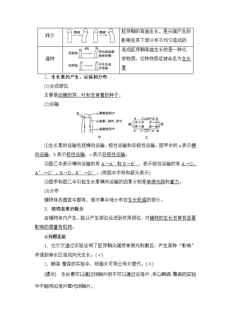 2021版新高考生物培优大一轮复习讲义：必修3第8单元第5讲植物的激素调节02