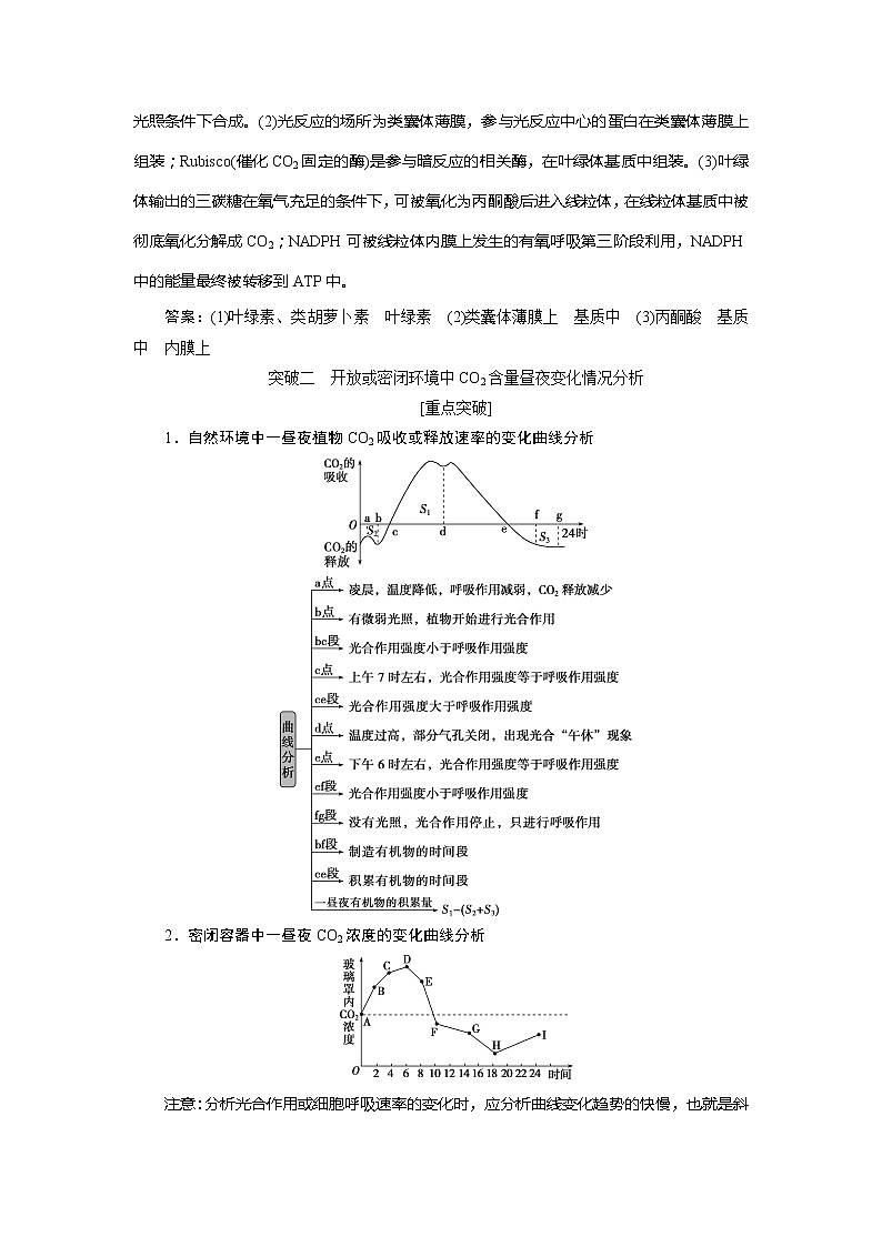 2021版高考生物（人教版）一轮复习学案：第三单元　加强提升课（1）　光合作用与细胞呼吸综合应用第3页