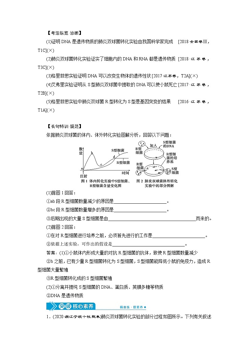 2021版高考生物（人教版）一轮复习学案：第六单元　第17讲　DNA是主要的遗传物质第3页