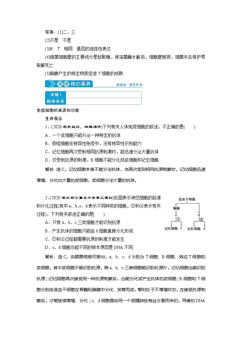 2021版高考生物（人教版）一轮复习学案：第八单元　第26讲　免疫调节03