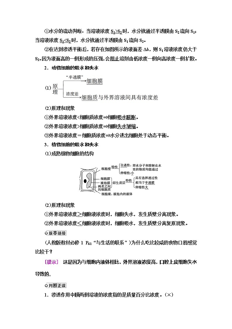 2021版高考生物（苏教版）一轮复习学案：必修1第2单元第4讲　物质的跨膜运输第2页