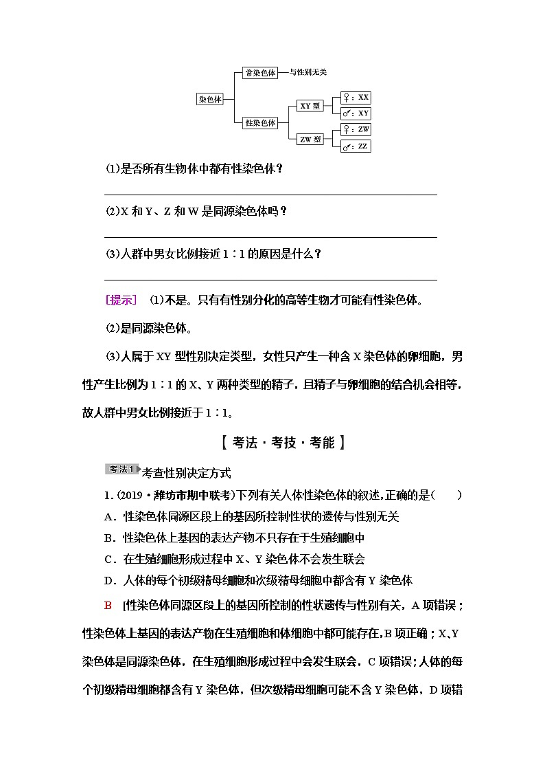 2021版高考生物（苏教版）一轮复习学案：必修2第5单元第3讲　性别决定和伴性遗传03