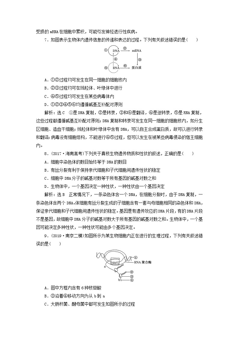 (江苏专版)2020版高考生物一轮复习课时跟踪检测23《基因的表达》(含解析)03
