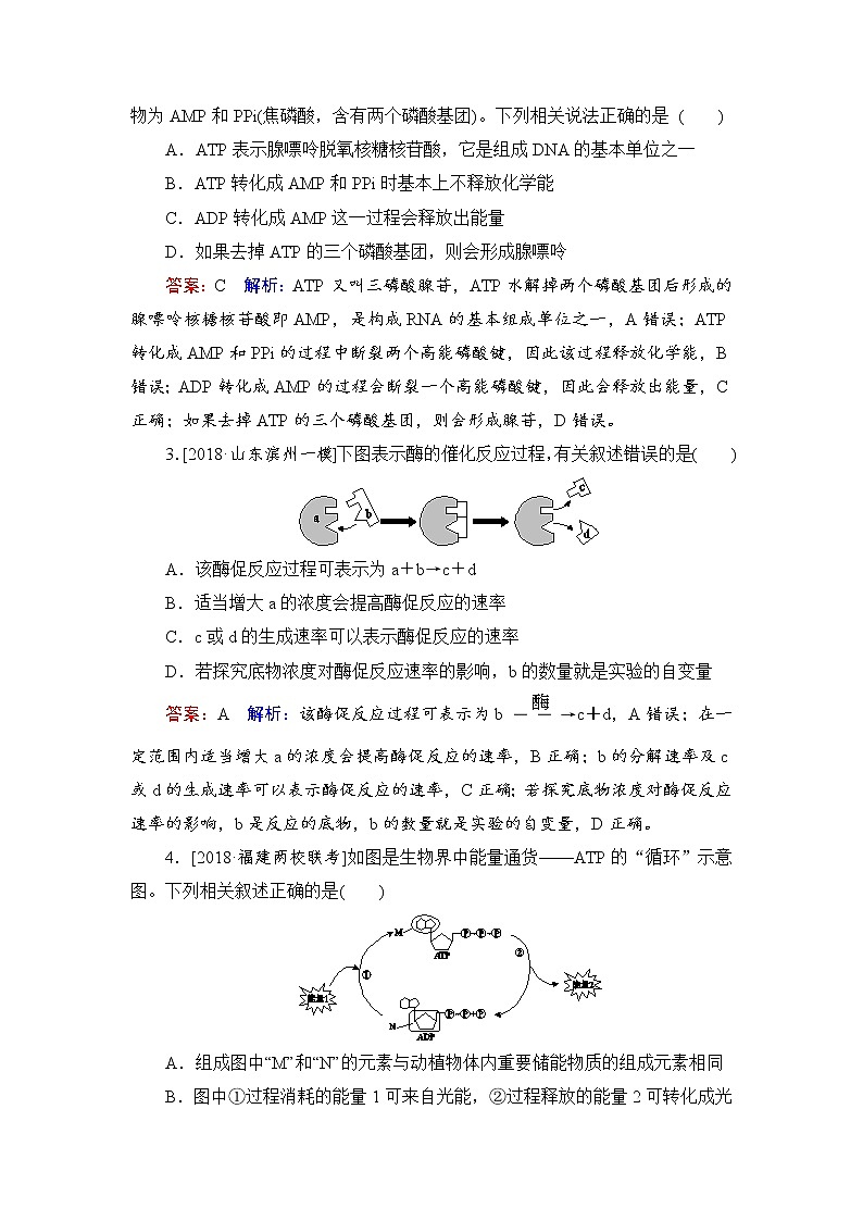 2019届高考生物一轮复习：课时作业8ATP和酶（含解析） 练习02
