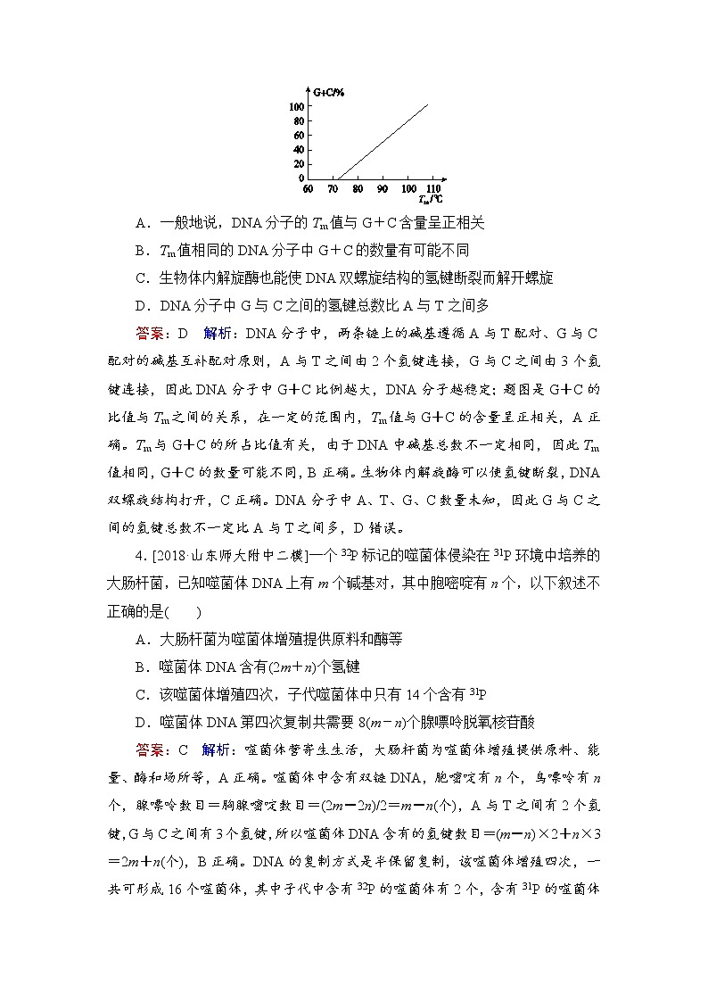 2019届高考生物一轮复习：课时作业21DNA的分子结构、复制及基因的本质（含解析） 练习02