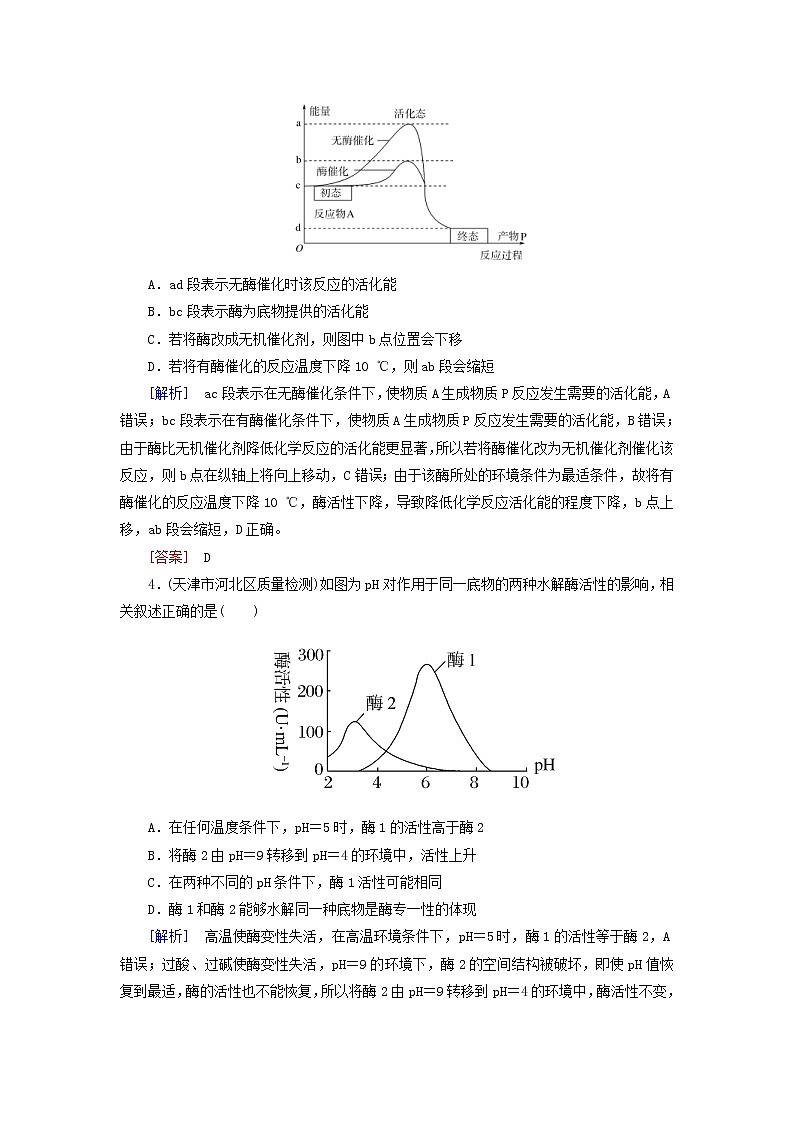 2019高考生物二轮复习第4讲《酶和ATP》专题跟踪训练(含解析)02