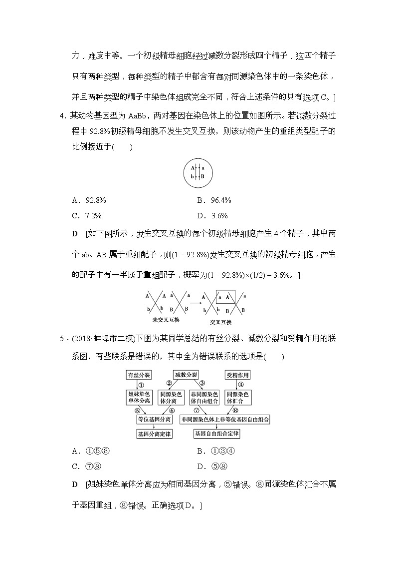 2019版高考生物一轮课时分层集训《13 减数分裂和受精作用》(含解析) 试卷02