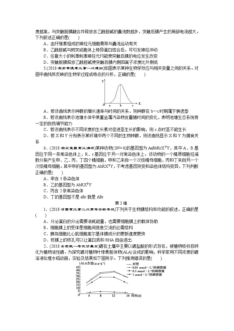 2019年高考生物二轮习题：选择题3组1练06Word版含解析03
