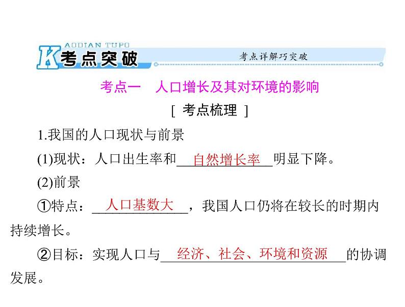 2020年高考生物一轮复习课件：必修3 第6章 第1、2节 人口增长对生态环境的影响、保护我们共同的家园(含答案)第5页