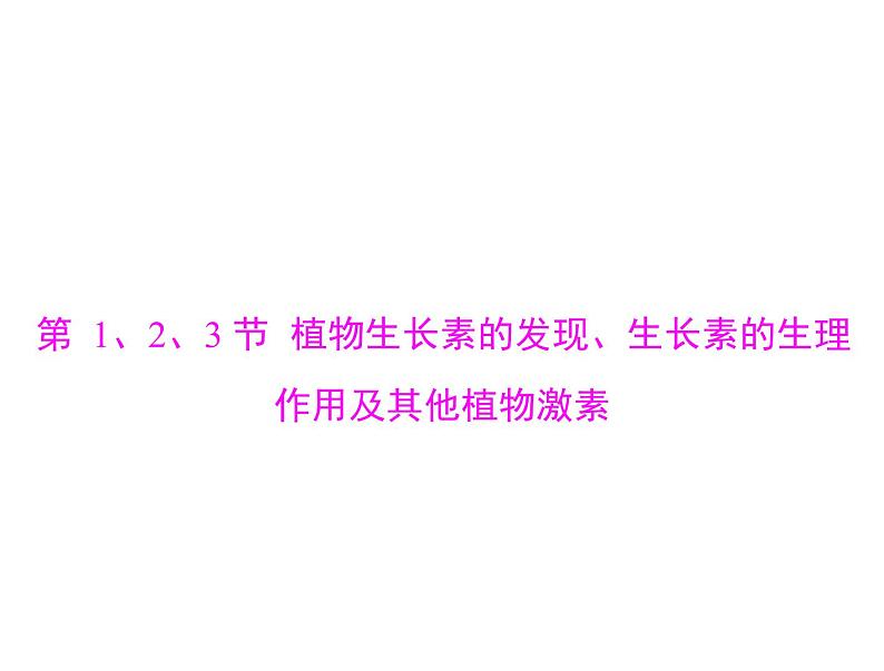 2020年高考生物一轮复习课件：必修3 第3章 第1、2、3节 植物生长素的发现、生长素的生理作用及其他植物激素(含答案)04