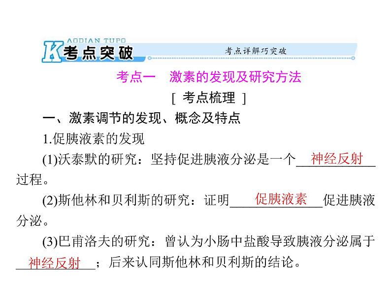 2020年高考生物一轮复习课件：必修3 第2章 第2、3节 通过激素的调节、神经调节与体液调节的关系(含答案)02